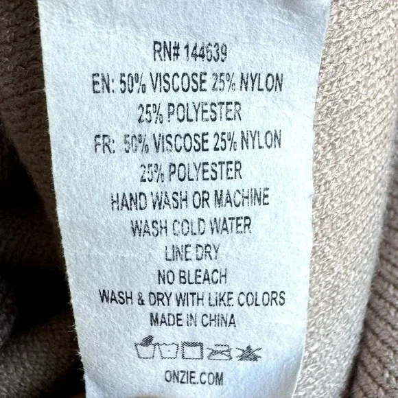 Onzie Women's Hoodie Top S/M Sand Beige Crop Long Sleeve Casual Comfy Loungewear - Picture 6 of 7